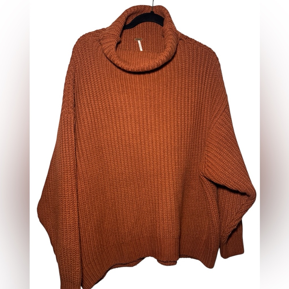 Free People Rust Cowl Neck Sweater